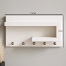 Porta Chaves Organizador com Prateleira decorativa – Design Moderno em MDF Branco Jequitibá