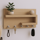 Porta Chaves Organizador com Prateleira decorativa – Design Moderno em MDF Branco Jequitibá