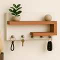 Porta Chaves Organizador com Prateleira Decorativa – MDF Branco Jequitibá