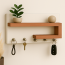 Porta Chaves Organizador com Prateleira Decorativa – MDF Branco Jequitibá