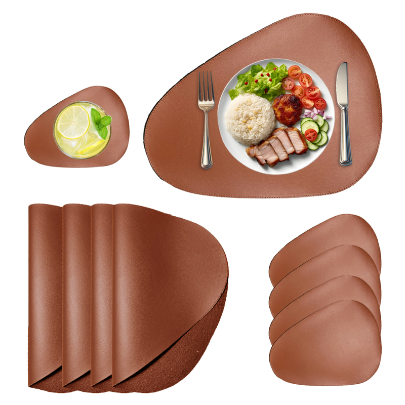 Kit Jogo Americano para Mesa Couro porta copos souplast Restaurante