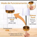 Luminária de Mesa Extensível, Iluminação Quente, Regulável e Sem Fio — Design Moderno