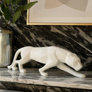Escultura Pantera Negra Para Sala Casa Escritorio Estatueta Decorativa Mesa Estante Ambiente Interno