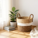 Cestos Palha Rattan Cachepot Vime Boho Decoração Rustico Varios Tamanhos Plastificado
