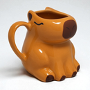 Caneca 3D Capivara Bichinho Animal Exótico Bicho do Mato Cerâmica Brilhante Esmaltada Alto Relevo