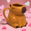 Caneca 3D Capivara Bichinho Animal Exótico Bicho do Mato Cerâmica Brilhante Esmaltada Alto Relevo