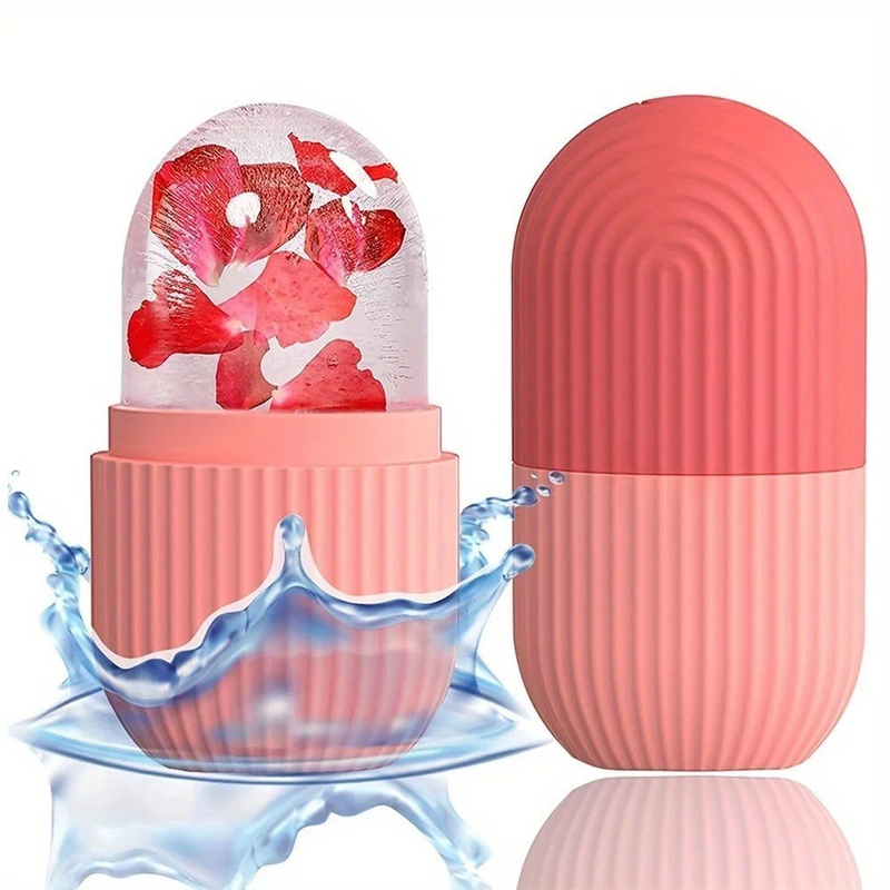 Massageador de Gelo Rolo Para Rosto Silicone Para Encolher Poros Tratamento Skin Care
