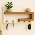 Porta Chaves Organizador com Prateleira Decorativa – MDF Branco Jequitibá