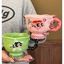 Caneca Meninas Super Poderosas criativa 3D Florzinha, Docinho e Lindinha