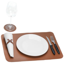 Jogo Americano Sousplat Mesa Jantar Couro Sintético os Kits Inclui o Porta Copo e porta Guardanapo