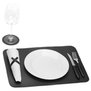 Jogo Americano Sousplat Mesa Jantar Couro Sintético os Kits Inclui o Porta Copo e porta Guardanapo
