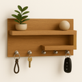 Porta Chaves Organizador com Prateleira Decorativa – MDF Branco Jequitibá