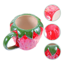 Caneca Morango 600ML de Cerâmica em Formato de Morango