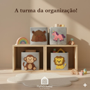 Caixa Organizadora Infantil em Feltro Premium | Leão, Macaco, Capivara ou Unicórnio | KidsDecor