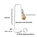 Luminária De Mesa Abajur L Retro Vintage Industrial em Aluminio Moderno Bivolt