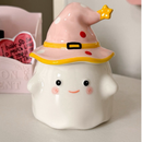 Caneca Fantasminha de Cerâmica com Chapéu de Bruxa