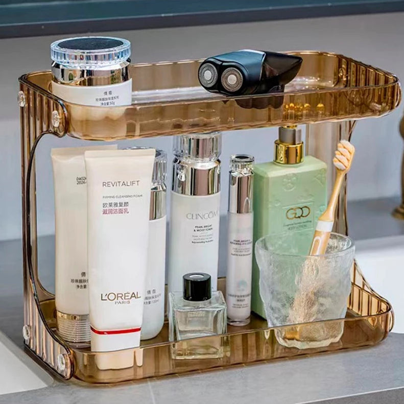 Prateleira Diamante Multiuso em Acrílico – Organizador de Maquiagem e Skincare