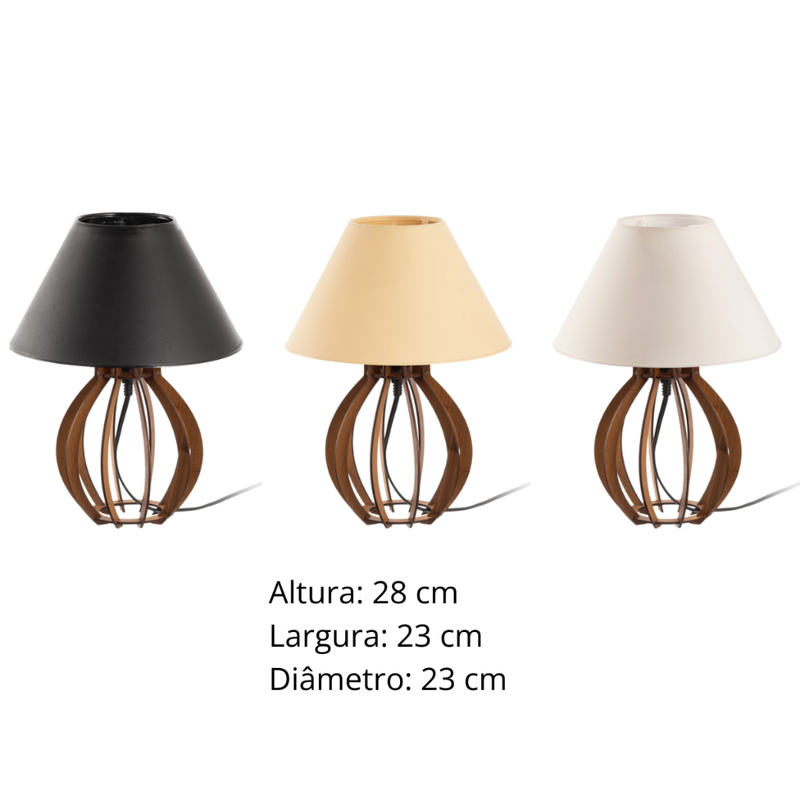 Kit 2 unidades Abajur La Finesse Cupula - Luminária Para Decoração Quarto e Sala