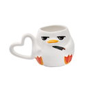 Caneca 3D Psicopato 300ml em Cerâmica Colecionável Amarelo e Branco