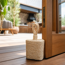Peso de Porta Artesanal em Concreto com Corda de Sisal