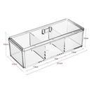 Caixa em acrílico organizador grande com 3 divisórias + tampa ABCSHOP