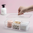 Caixa em acrílico organizador grande com 3 divisórias + tampa ABCSHOP