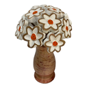 Vaso Buquê de Flores de Madeira Decorativo Artesanal para Mesa Estante Sala Presente