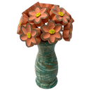 Vaso Buquê de Flores de Madeira Decorativo Artesanal para Mesa Estante Sala Presente