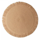 Jogo Americano Redondo com Borda Desfiada – Kit com 2, 4 ou 6 Peças