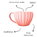 Caneca 3D Concha 500ml Rosa 