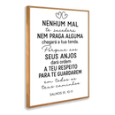 Quadro Decorativo Nenhum Mal Salmo Bíblia Cristã Proteção Versículo Fé Parede Decoração