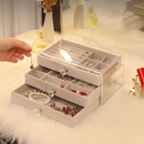 Porta Joia Acrílico Luxo Com 3 Camadas Brinco Anel Compartimento caixa de armazenamento de jóias