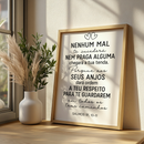 Quadro Decorativo Nenhum Mal Salmo Bíblia Cristã Proteção Versículo Fé Parede Decoração