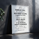 Quadro Decorativo Nenhum Mal Salmo Bíblia Cristã Proteção Versículo Fé Parede Decoração