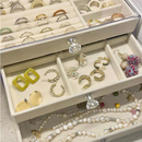 Porta Joia Acrílico Luxo Com 3 Camadas Brinco Anel Compartimento caixa de armazenamento de jóias