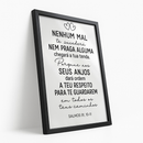 Quadro Decorativo Nenhum Mal Salmo Bíblia Cristã Proteção Versículo Fé Parede Decoração
