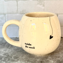 Caneca Cerâmica Oval com frase