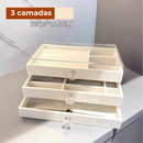 Porta Joia Acrílico Luxo Com 3 Camadas Brinco Anel Compartimento caixa de armazenamento de jóias