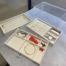 Porta Joia Acrílico Luxo Com 3 Camadas Brinco Anel Compartimento caixa de armazenamento de jóias