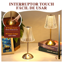 Luminária de Mesa 3 Tons Abajur Cristal Candeeiro Cabeceira LED Recarregável Decoração Sala Quarto