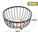 Fruteira Decorativa em Metal e Madeira para Organização e Charme