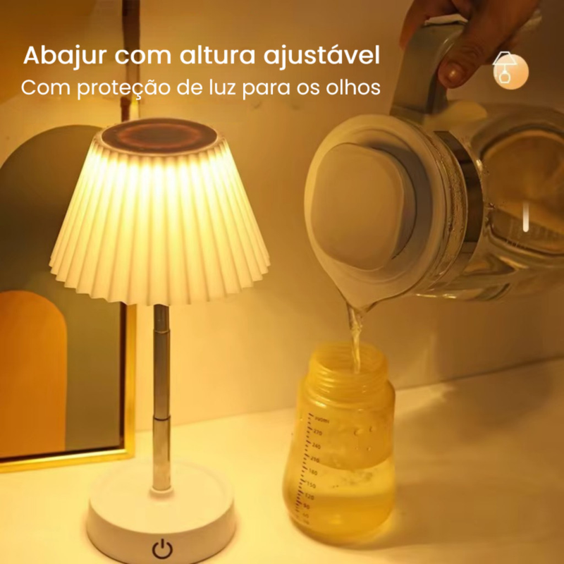 Abajur de Mesa Retrátil Recarregável LED Quente para Quarto/Escritório/Sala Onistek ON-LT043