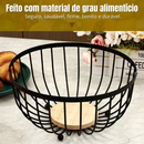 Fruteira Decorativa em Metal e Madeira para Organização e Charme