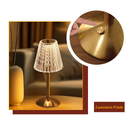 Luminária de Mesa 3 Tons Abajur Cristal Candeeiro Cabeceira LED Recarregável Decoração Sala Quarto