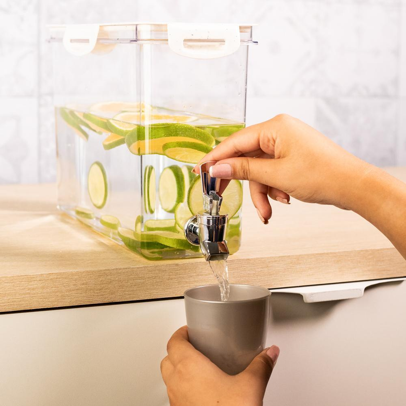 Reservatório Dispenser de Água para Geladeira 5,85 L Tampa Branca Plasútil