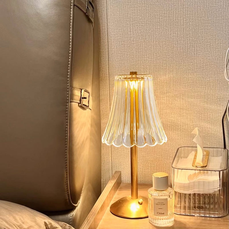 Luminária de Mesa Cristal LED Recarregável – 3 Tons de Luz