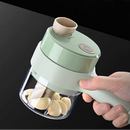Cortador Elétrico de Legumes 4 em 1 Sem Fio Triturador de Alho Recarregável USB